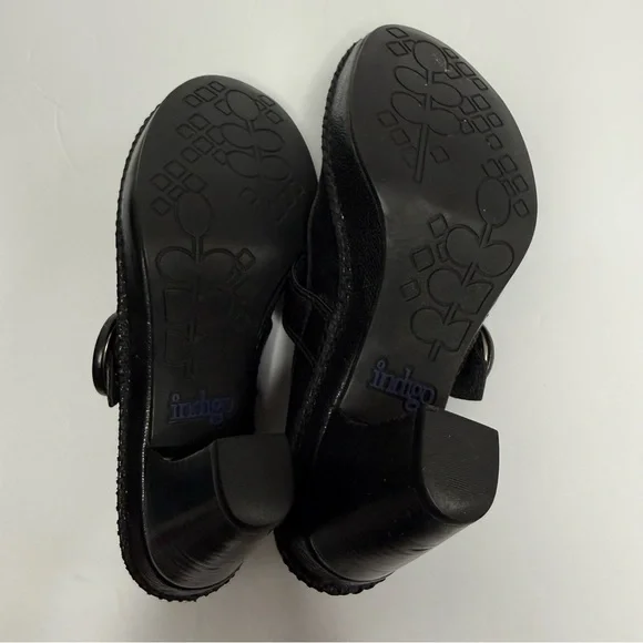 Clarks Black Leather block heel Pump with Strap Women Dress Shoes size 5 - Picture 7 of 9